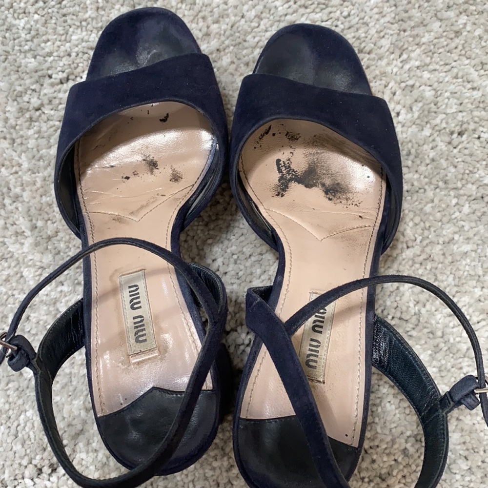 Platform Miu Miu Blue Suede Shoes - image 4